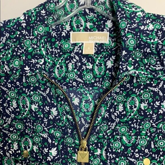 Michael Kors blue white and green paisley … - Picture 2 of 7